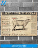 Cow Body Conditional Score Of Cattle Art Canvas, Wall Decor Visual Art