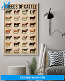 Cow Breeds Vertical Canvas - Wall Decor Visual Art
