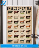 Cow Breeds Vertical Canvas - Wall Decor Visual Art