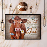 Cow & Butterfly Be Still And Know That I Am God Paper Poster No Frame Matte Canvas Wall Decor