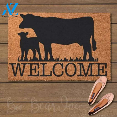 Cow & Calf Welcome Doormat - Welcome Mats- Fun Doormats