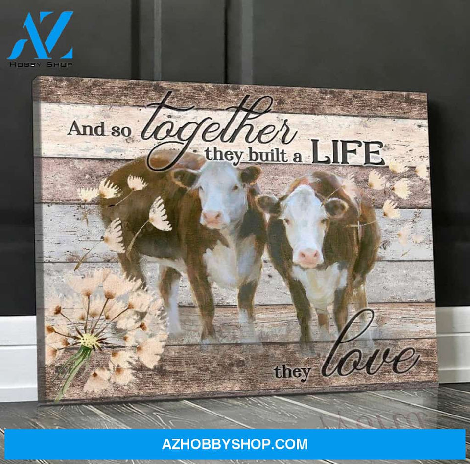 Cow Canvas - Hanging Art For Living Room
