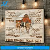 Cow Canvas - Happy Moments Praise God Wall Art Decor
