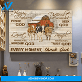 Cow Canvas - Happy Moments Praise God Wall Art Decor