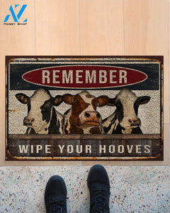 Cow Cattle Wipe Your Hooves Vintage Funny Indoor And Outdoor Doormat Warm House Gift Welcome Mat Birthday Gift For Cow Lovers Farm Farmer