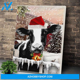 Personalized Canvas Cow Christmas Wall Art For Christmas Gift Canvas Wall Art