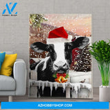 Personalized Canvas Cow Christmas Wall Art For Christmas Gift Canvas Wall Art