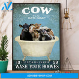 Cow & Co Bath Soap Wash Your Hooves Canvas And Poster, Wall Decor Visual Art