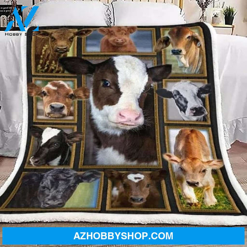 Cow Cute Cows Sherpa Fleece Blanket