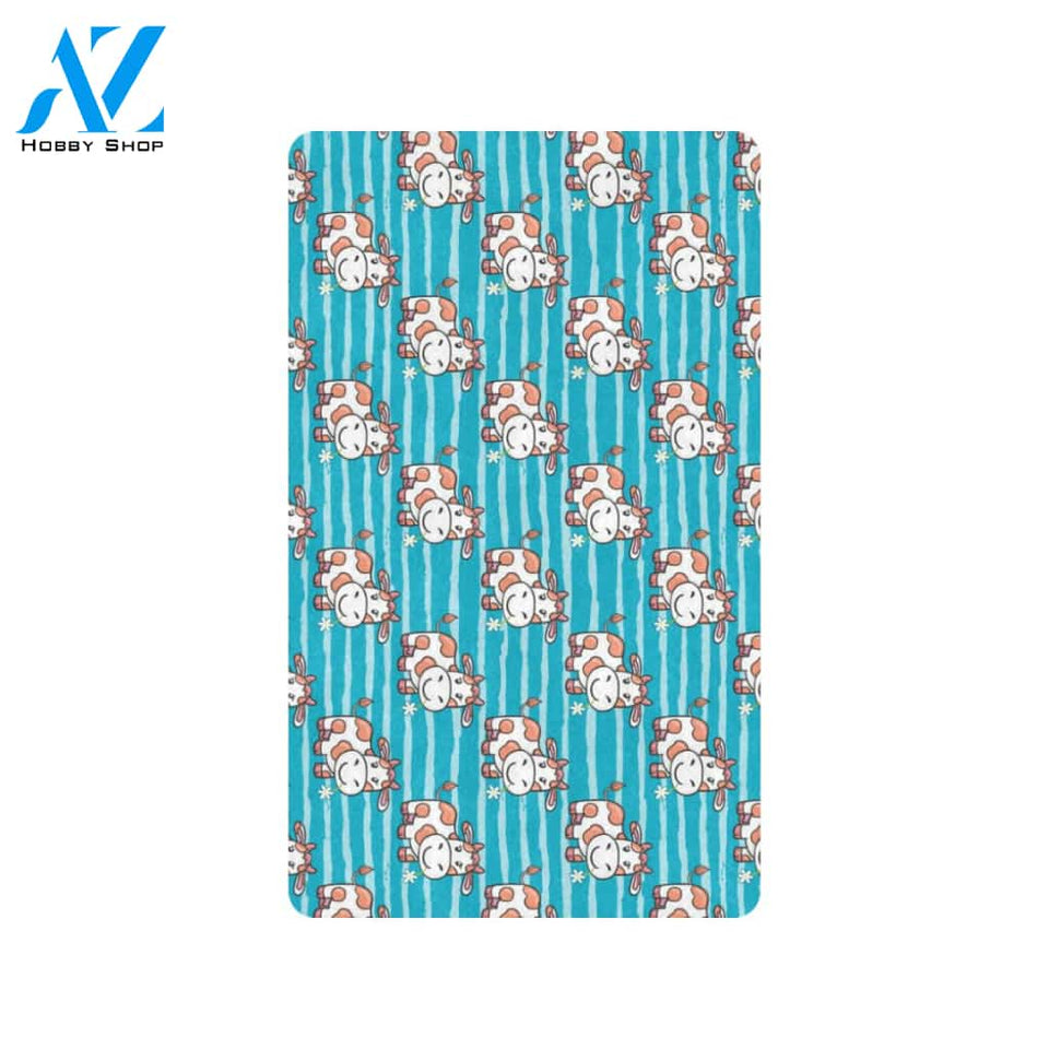 Cow Cute Print Pattern Rubber Doormat