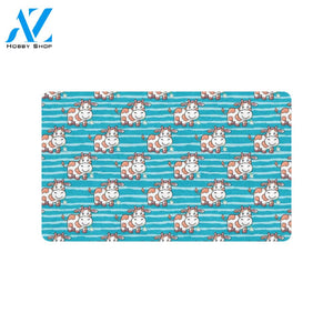 Cow Cute Print Pattern Rubber Doormat