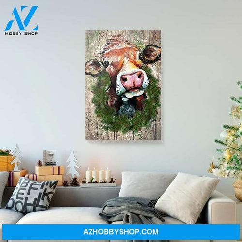 Cow Face Cattle Raising Vintage Canvas- Wall Decor Visual Art