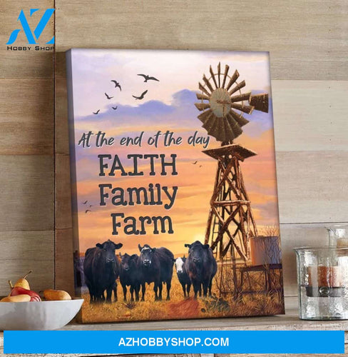 Cow Faith Family Farm Wall Art Vintage Canvas Poster Wall Art Prints, Farmhouse Decor