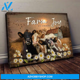 Cow family - On this farm we choose joy - Farm Landscape Canvas Prints - Wall Art