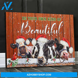 Cow Farm Be Beautiful Christmas Canvas Wall Art, Wall Decor Visual Art