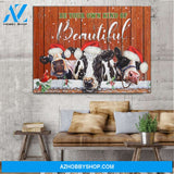 Cow Farm Be Beautiful Christmas Canvas Wall Art, Wall Decor Visual Art
