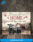 Cow Farm Bless our Home Premium Canvas Wall Art, Wall Decor Visual Art