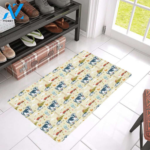 Cow Farm Design Print Rubber Doormat