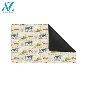 Cow Farm Design Print Rubber Doormat