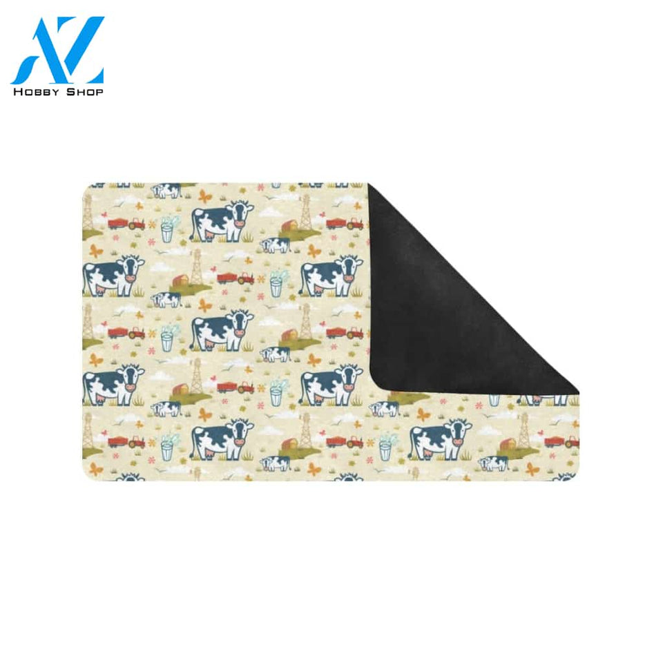 Cow Farm Design Print Rubber Doormat