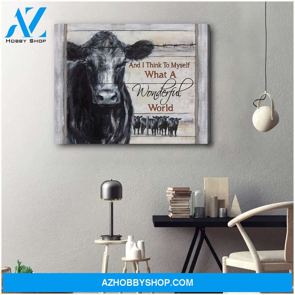 Cow Farm Premium Canvas Wall Art, Wall Decor Visual Art - And I Think To Myself Premium Canvas