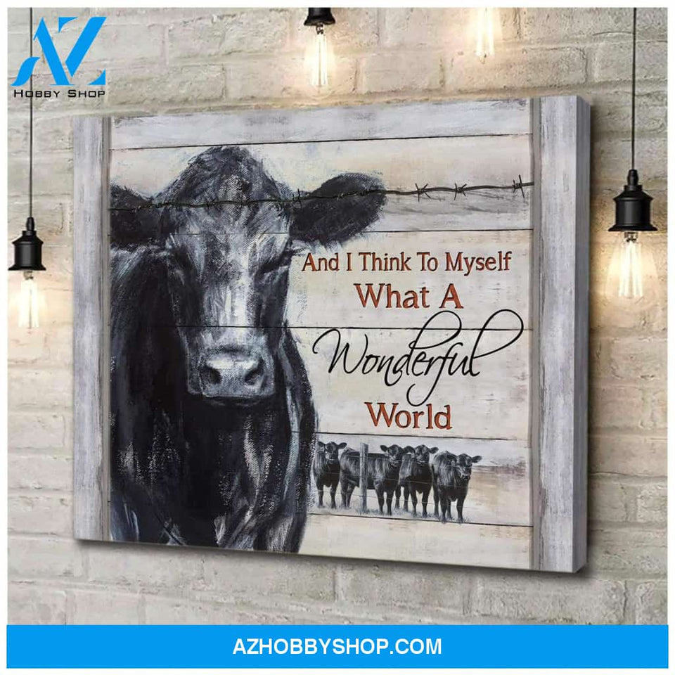 Cow Farm Premium Canvas Wall Art, Wall Decor Visual Art - And I Think To Myself Premium Canvas
