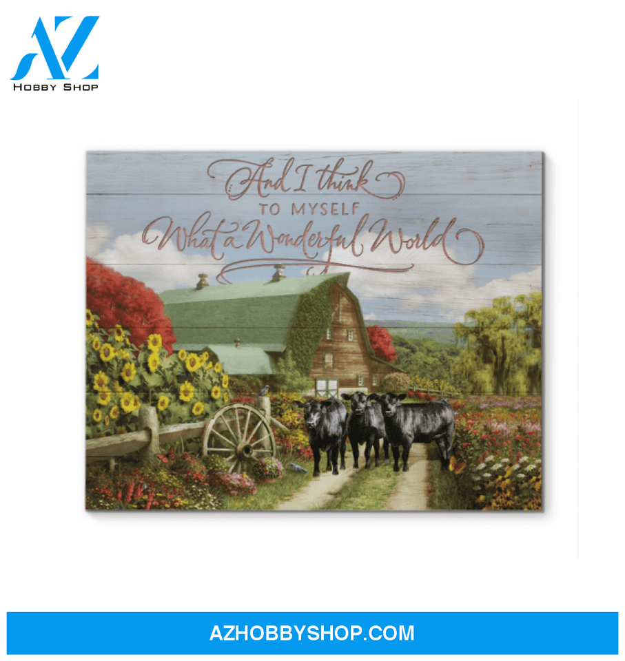 Cow Farm Premium Canvas Wall Art, Wall Decor Visual Art - And I Think to Myself Premium Canvas