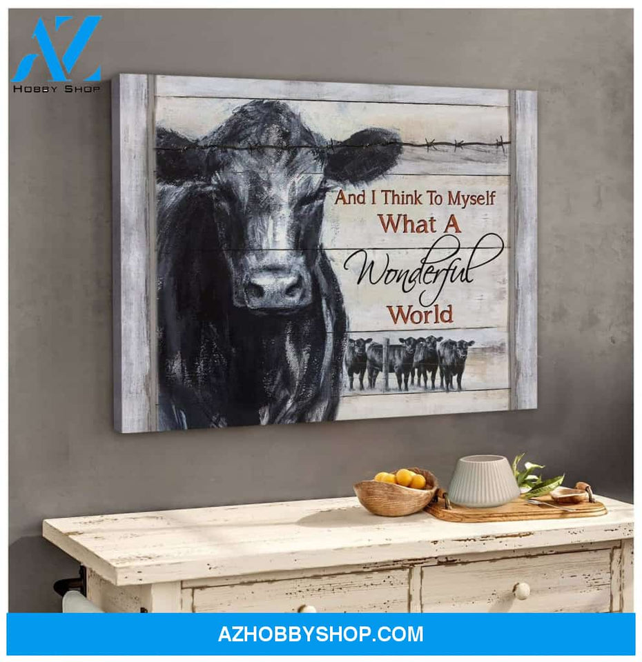 Cow Farm Premium Canvas Wall Art, Wall Decor Visual Art - And I Think To Myself Premium Canvas