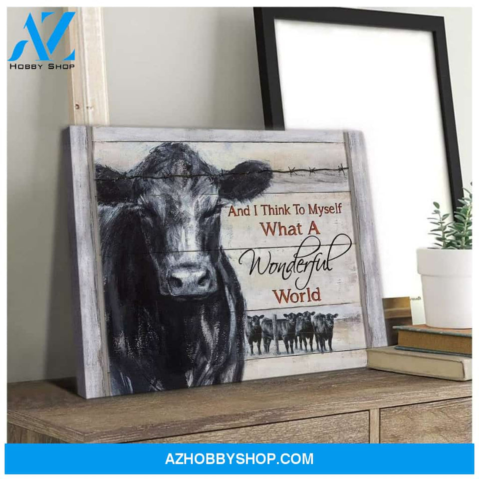 Cow Farm Premium Canvas Wall Art, Wall Decor Visual Art - And I Think To Myself Premium Canvas