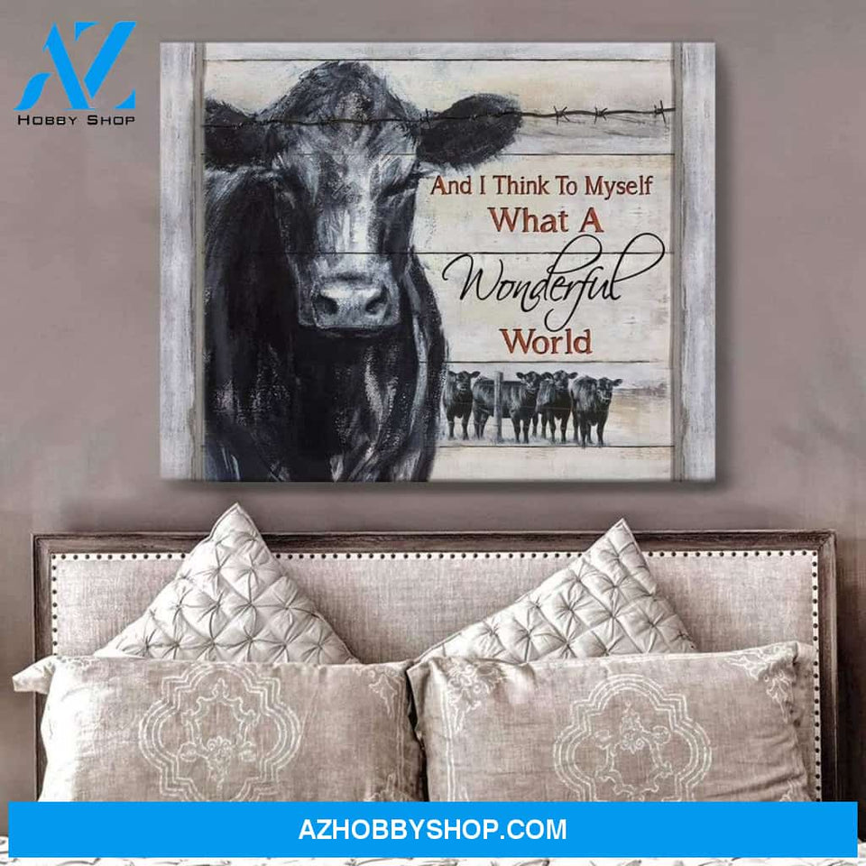 Cow Farm Premium Canvas Wall Art, Wall Decor Visual Art - And I Think To Myself Premium Canvas