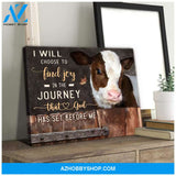 Cow Farm Premium Canvas Wall Art, Wall Decor Visual Art - I Choose To Find Joy In The Journey Premium Canvas
