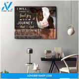 Cow Farm Premium Canvas Wall Art, Wall Decor Visual Art - I Choose To Find Joy In The Journey Premium Canvas