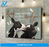 Cow Farm Premium Canvas Wall Art, Wall Decor Visual Art - Love One Another As I Have Loved You Premium Canvas