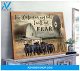 Cow Farm Premium Canvas Wall Art, Wall Decor Visual Art - The Lord Is On My Side I Will Not Fear Premium Canvas