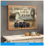 Cow Farm Premium Canvas Wall Art, Wall Decor Visual Art - The Lord Is On My Side I Will Not Fear Premium Canvas