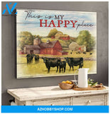 Cow Farm Premium Canvas Wall Art, Wall Decor Visual Art - This is My Happy Place Premium Canvas