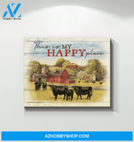 Cow Farm Premium Canvas Wall Art, Wall Decor Visual Art - This is My Happy Place Premium Canvas