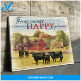 Cow Farm Premium Canvas Wall Art, Wall Decor Visual Art - This is My Happy Place Premium Canvas