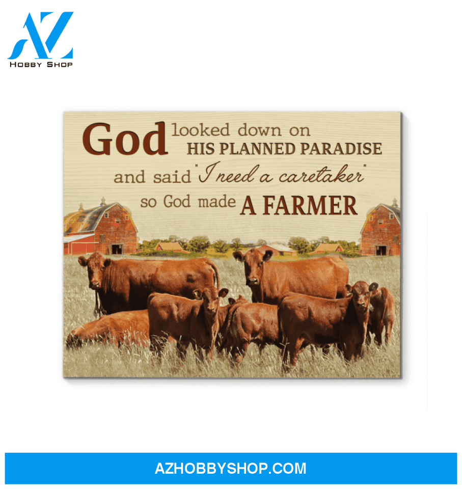 Cow Farmer Premium Canvas Wall Art, Wall Decor Visual Art