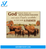 Cow Farmer Premium Canvas Wall Art, Wall Decor Visual Art