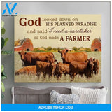 Cow Farmer Premium Canvas Wall Art, Wall Decor Visual Art