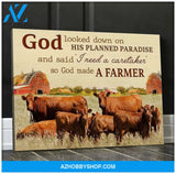 Cow Farmer Premium Canvas Wall Art, Wall Decor Visual Art