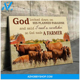 Cow Farmer Premium Canvas Wall Art, Wall Decor Visual Art