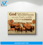 Cow Farmer Premium Canvas Wall Art, Wall Decor Visual Art