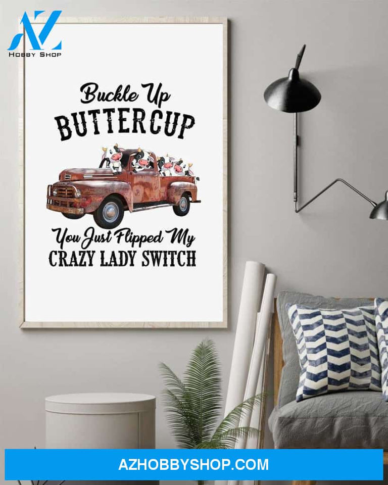 Cow flipped my crazy lady poster