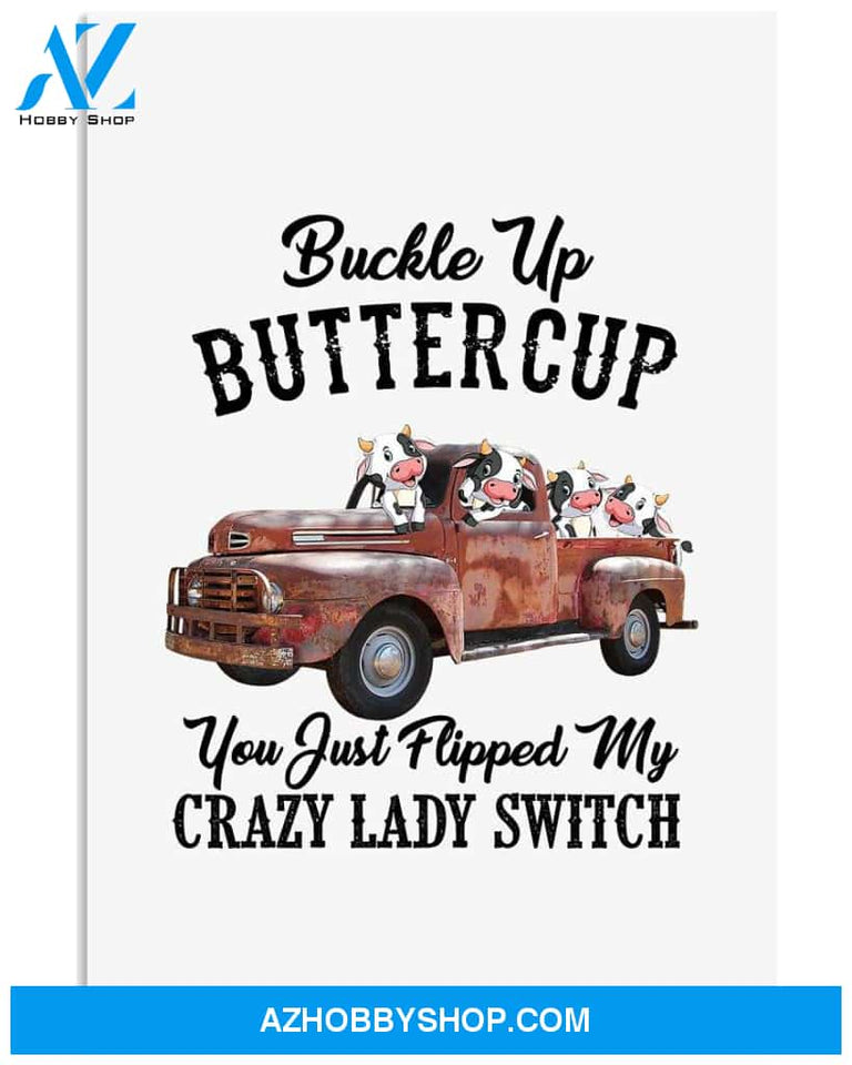 Cow flipped my crazy lady poster