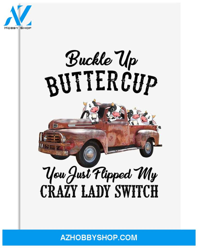 Cow flipped my crazy lady poster