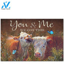 Cow Floral Doormat Doormat You And Me We Got This Doormat Housewarming Gift Family Welcome Mat Custom Funny Halloween Christmas New Year