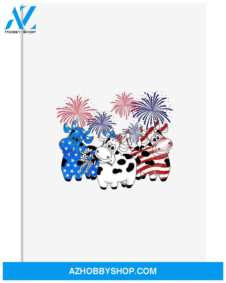 Cow freedom color art american poster