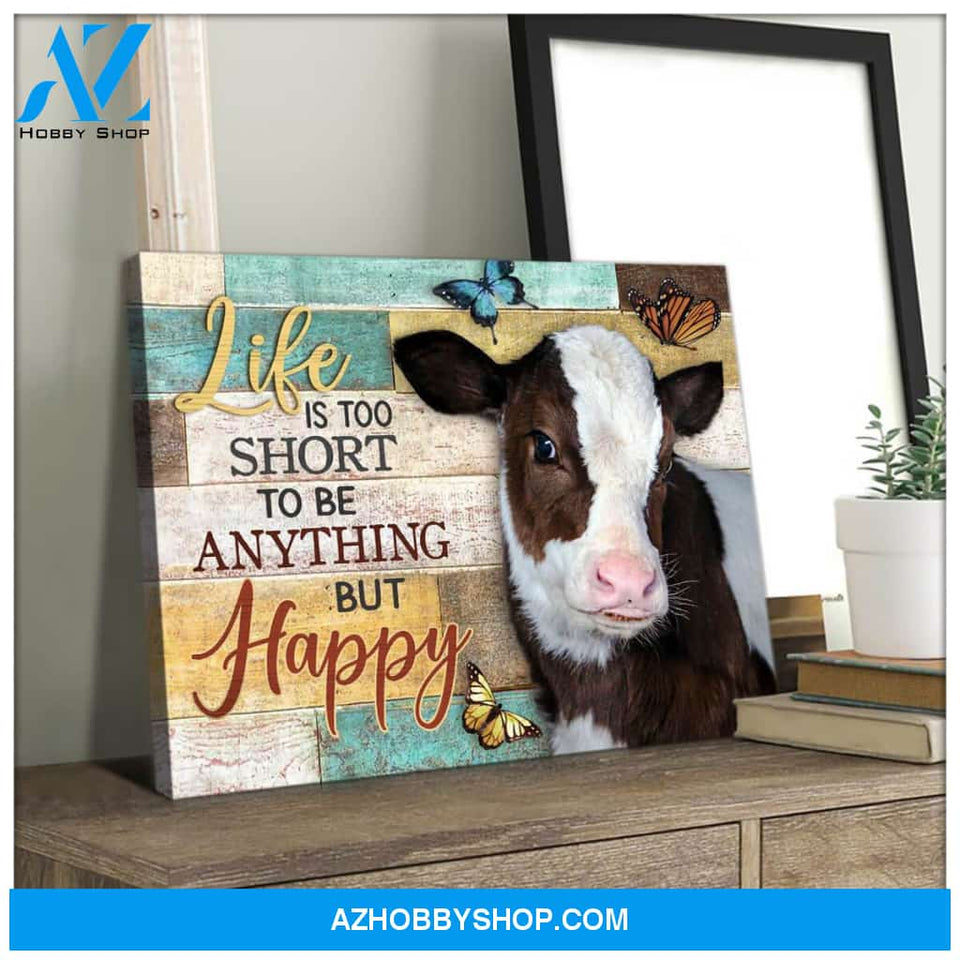 Cow Happy Life Canvas Wall Art Unique Gifts